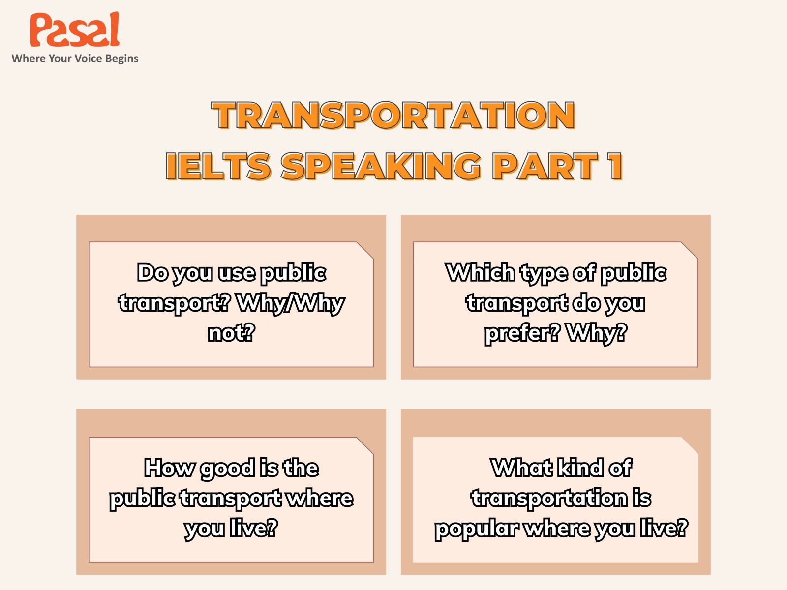 Câu hỏi thường gặp trong IELTS Speaking Part 1: Transportation