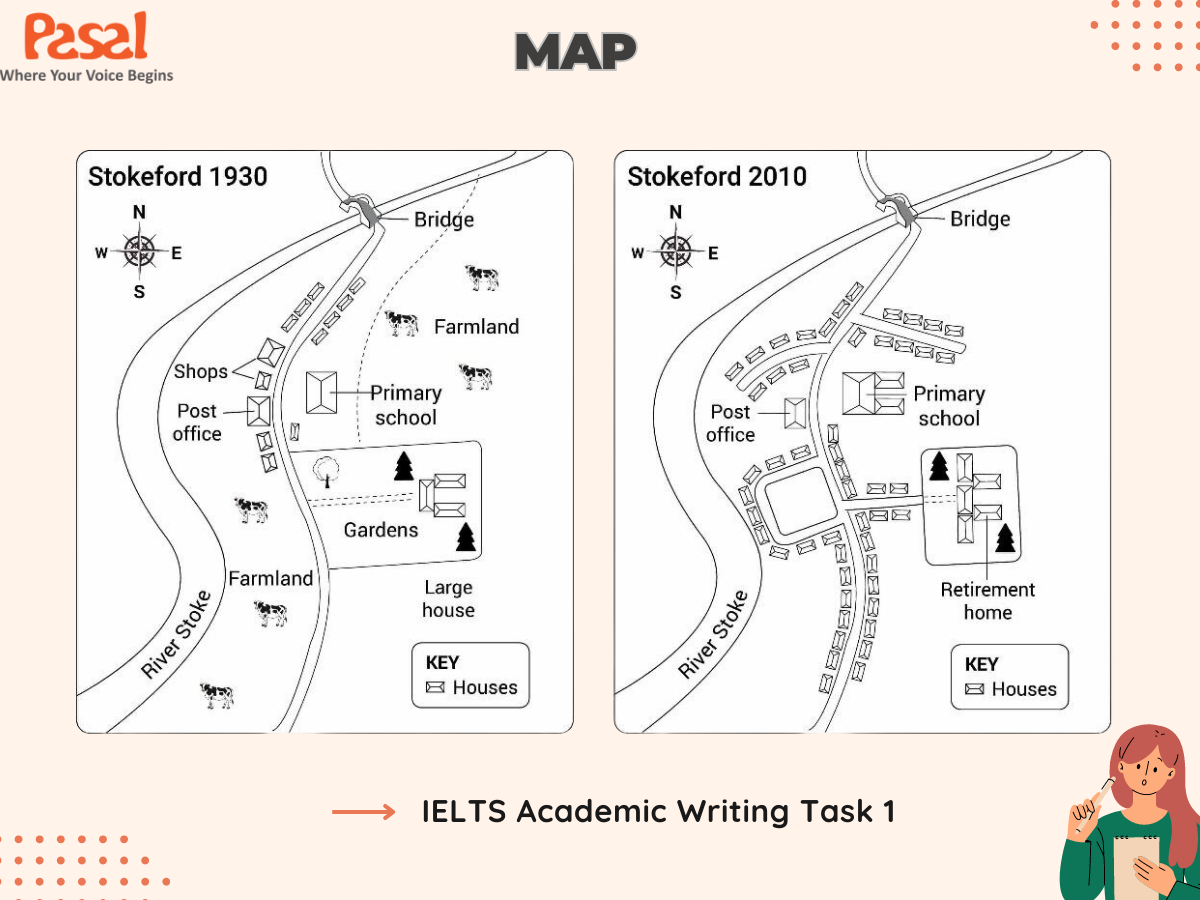 Dạng bài Biểu đồ Map (Bản đồ) trong IELTS Writing Task 1