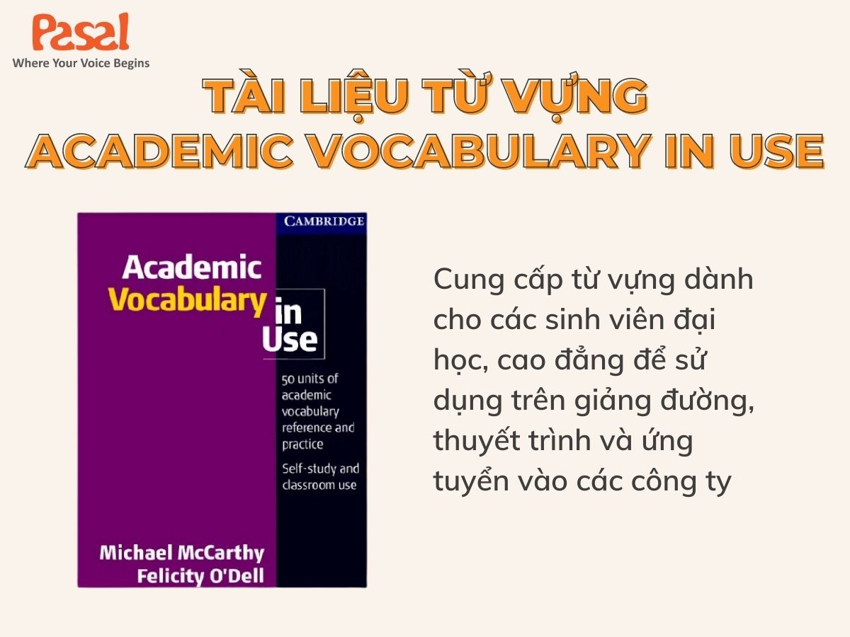 Academic Vocabulary for IELTS là quyển tài liệu học từ vựng tiếng Anh cần thiết cho dân học IELTS