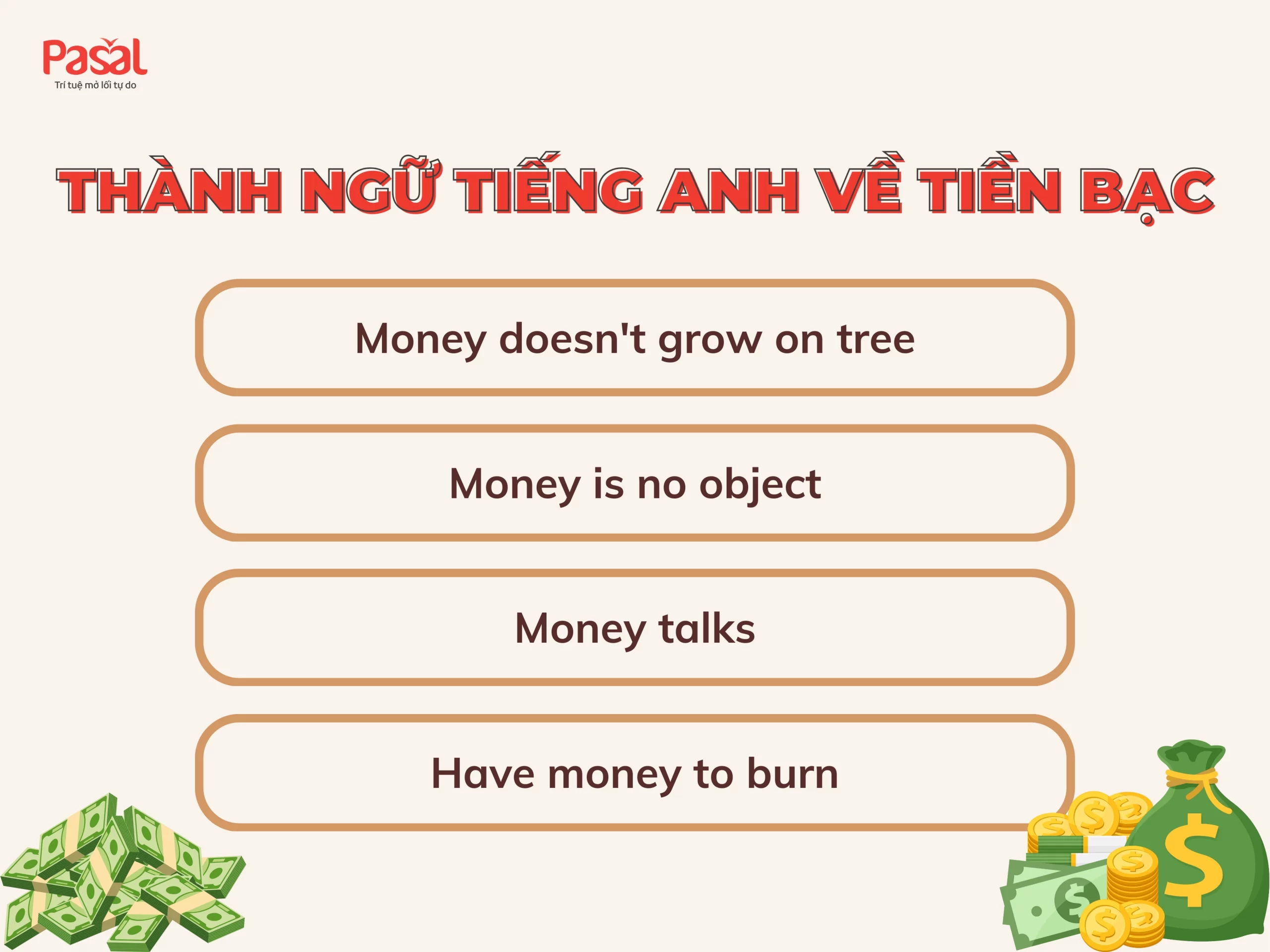 25 thành ngữ tiếng Anh về tiền bạc vô cùng thú vị