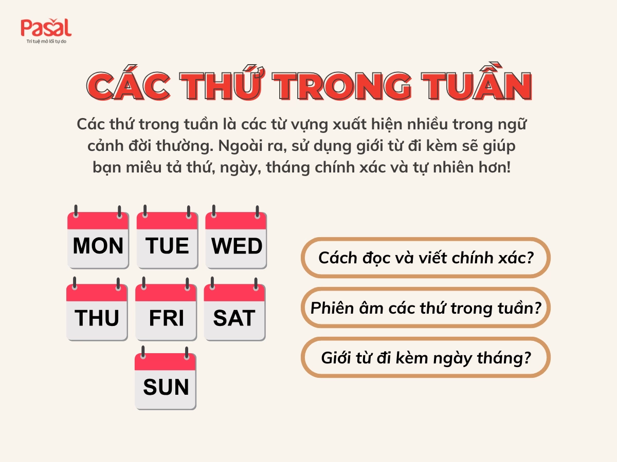 Cách viết và đọc các thứ trong tuần trong tiếng Anh chính xác nhất