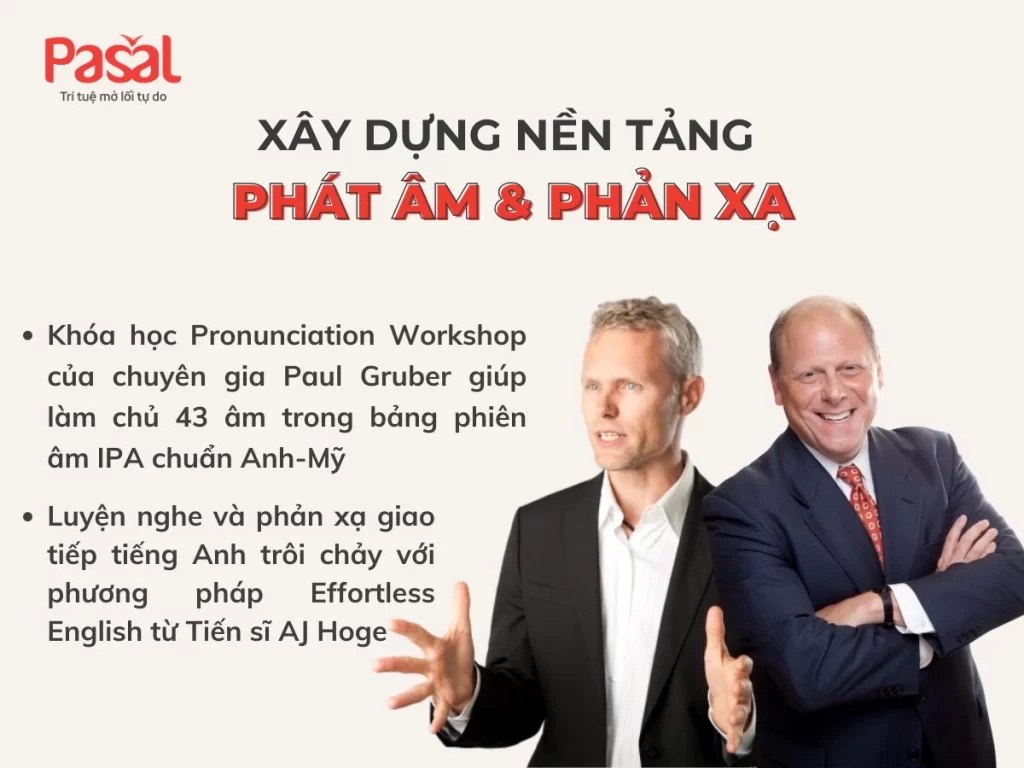 Các khoá học xây dựng nền tảng phát âm và phản xạ giao tiếp tại Pasal