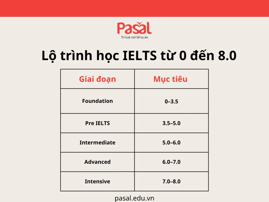 Lộ trình học IELTS từ 0 đến 8.0 chi tiết cho người mới bắt đầu