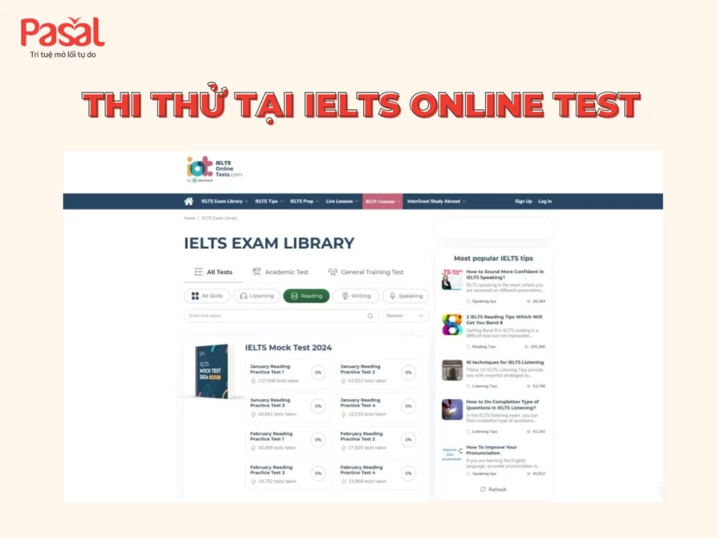 Top website thi thử IELTS uy tín, test trình độ nhanh chóng 