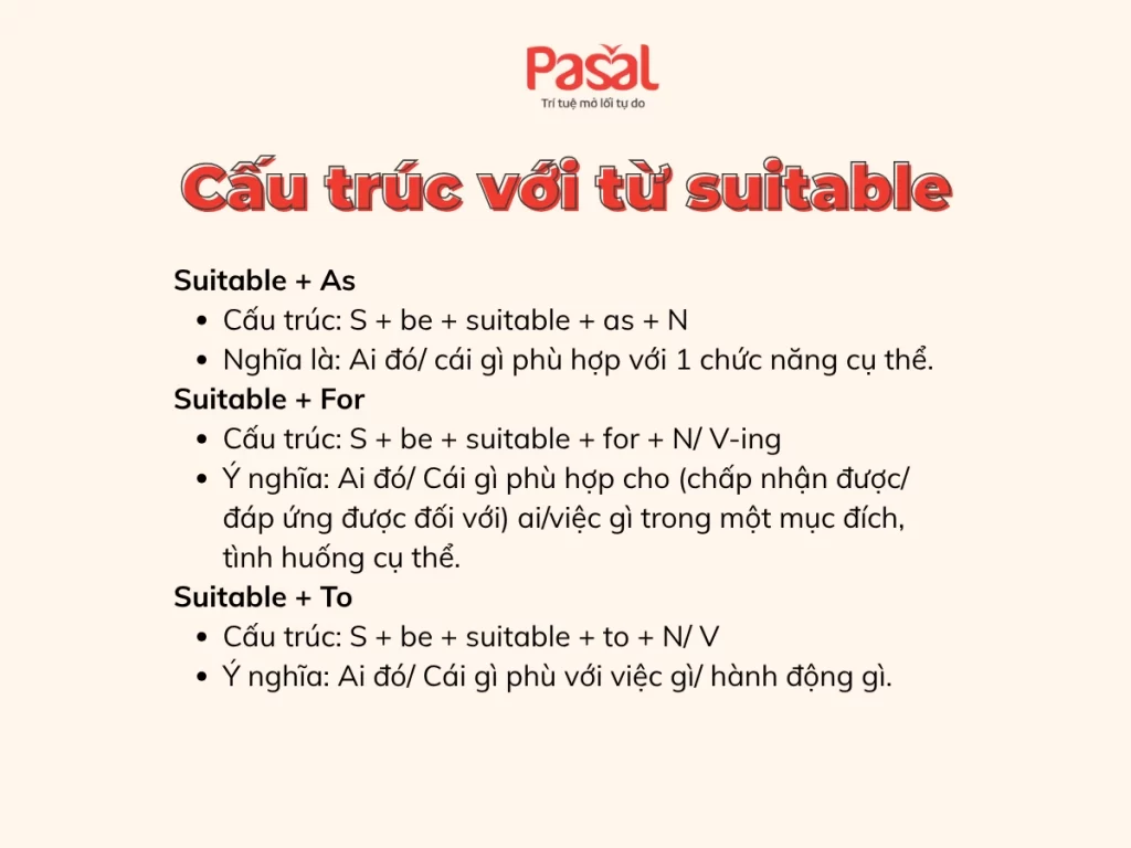 Suitable đi với giới từ gì? Suitable with hay suitable to?