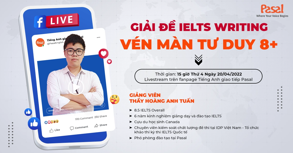 Livestream tháng 4: Giải đề IELTS Writing - Vén màn tư duy 8+