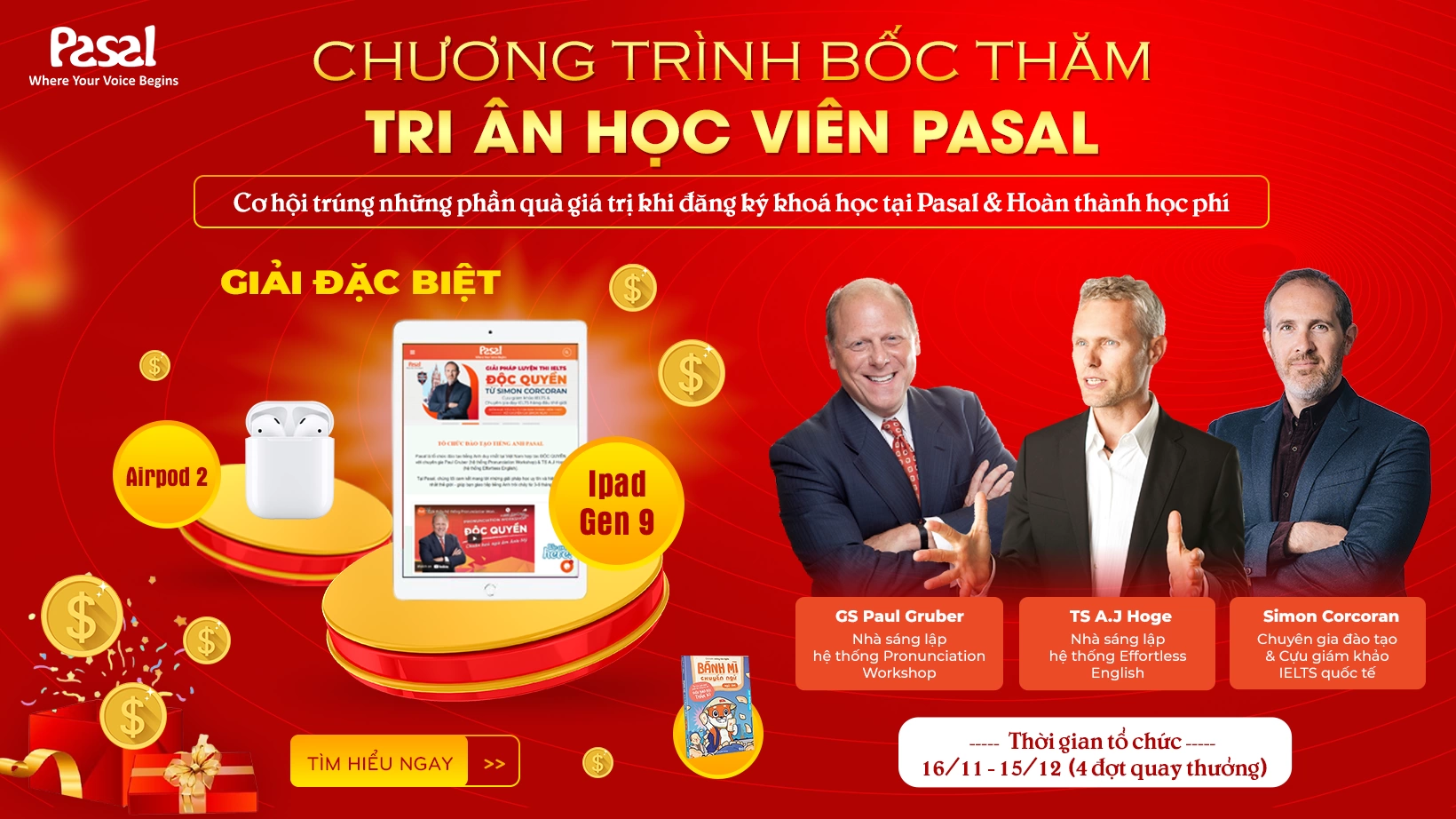 Chương trình BỐC THĂM TRÚNG THƯỞNG – TRI ÂN HỌC VIÊN PASAL