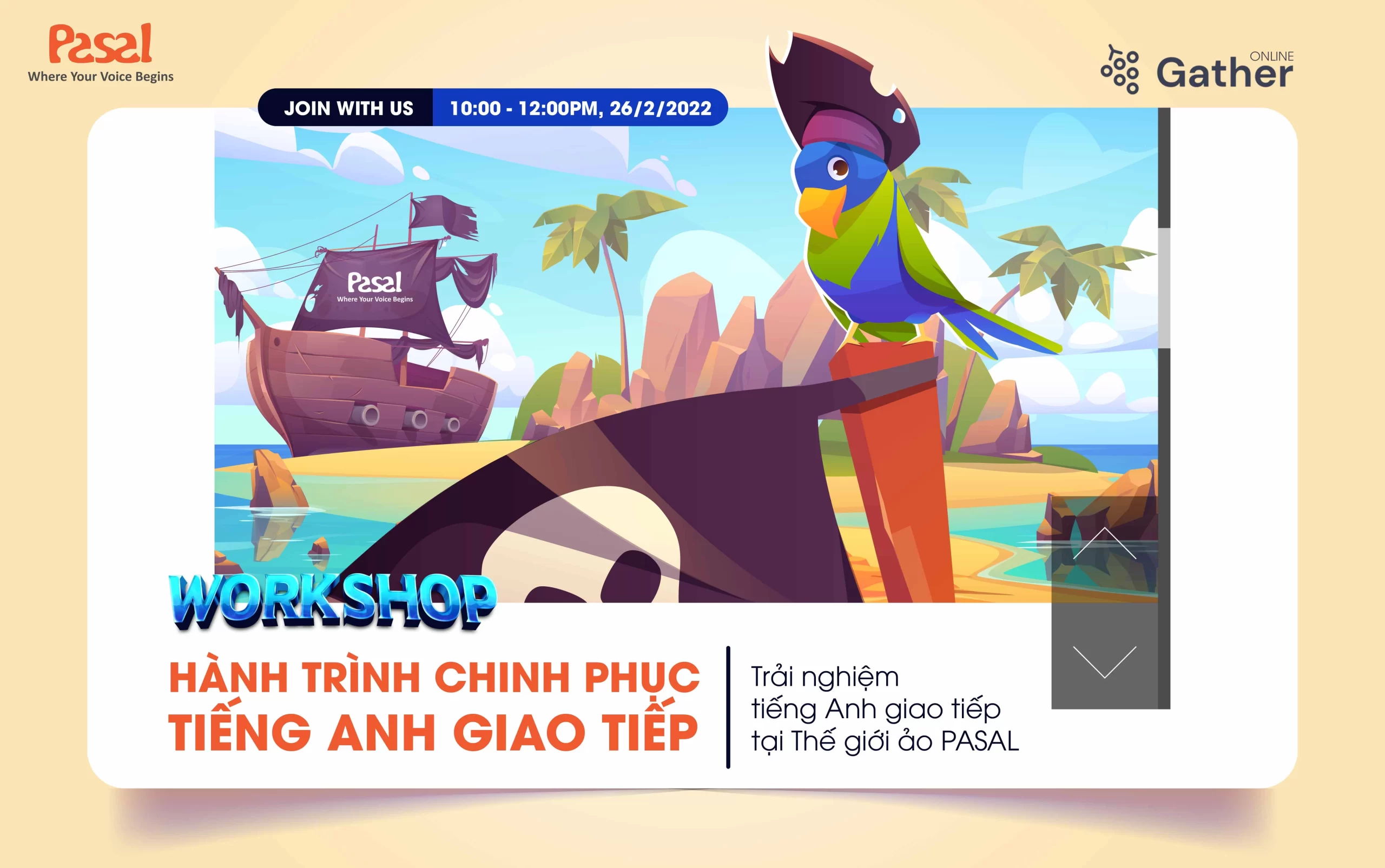 WORKSHOP ONLINE THÁNG 2/2022: TRẢI NGHIỆM TIẾNG ANH GIAO TIẾP TẠI THẾ GIỚI ẢO PASAL