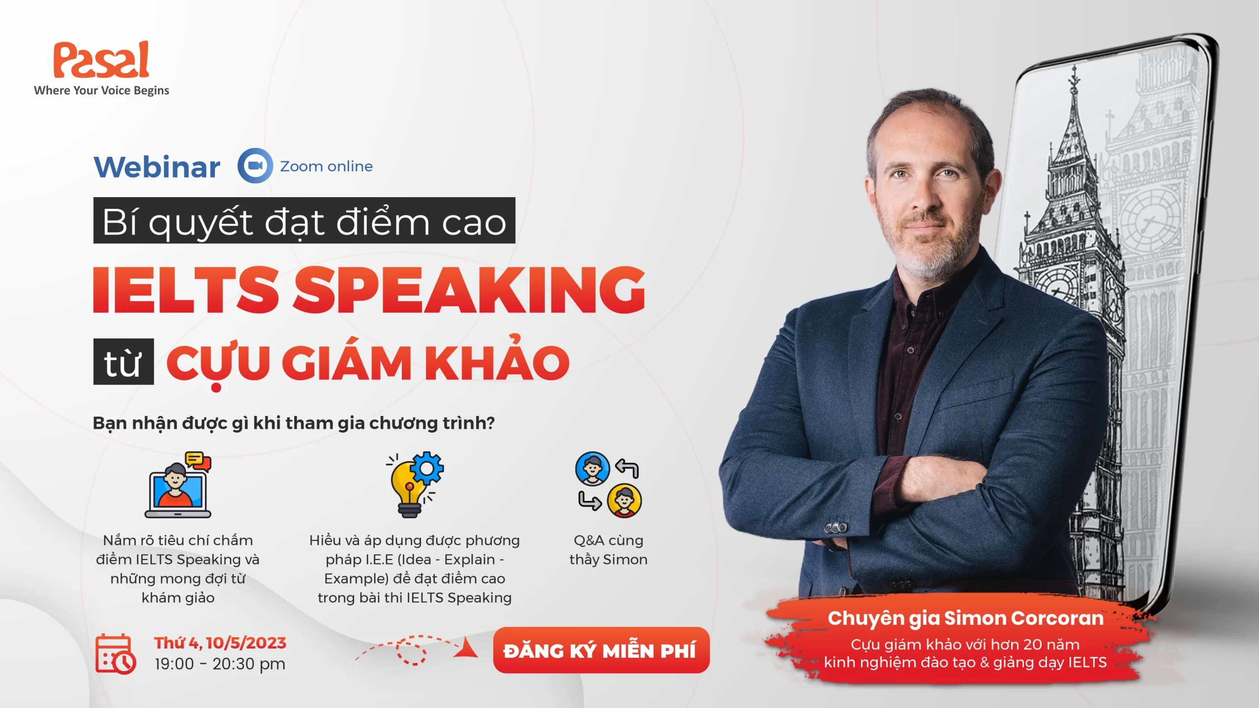 WEBINAR: BÍ QUYẾT ĐẠT ĐIỂM CAO IELTS SPEAKING TỪ CỰU GIÁM KHẢO