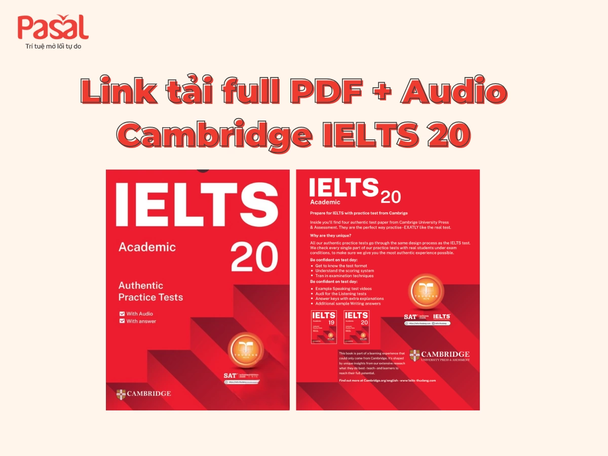 Download Cambridge IELTS 20: Tài liệu luyện thi IELTS chuẩn mới nhất 2025