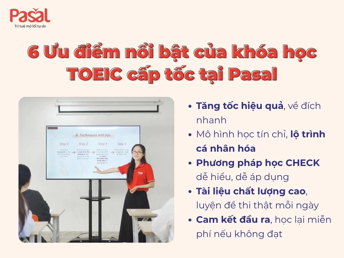 Khóa học TOEIC cấp tốc: Tăng 150 – 200 điểm chỉ sau 1.5 tháng