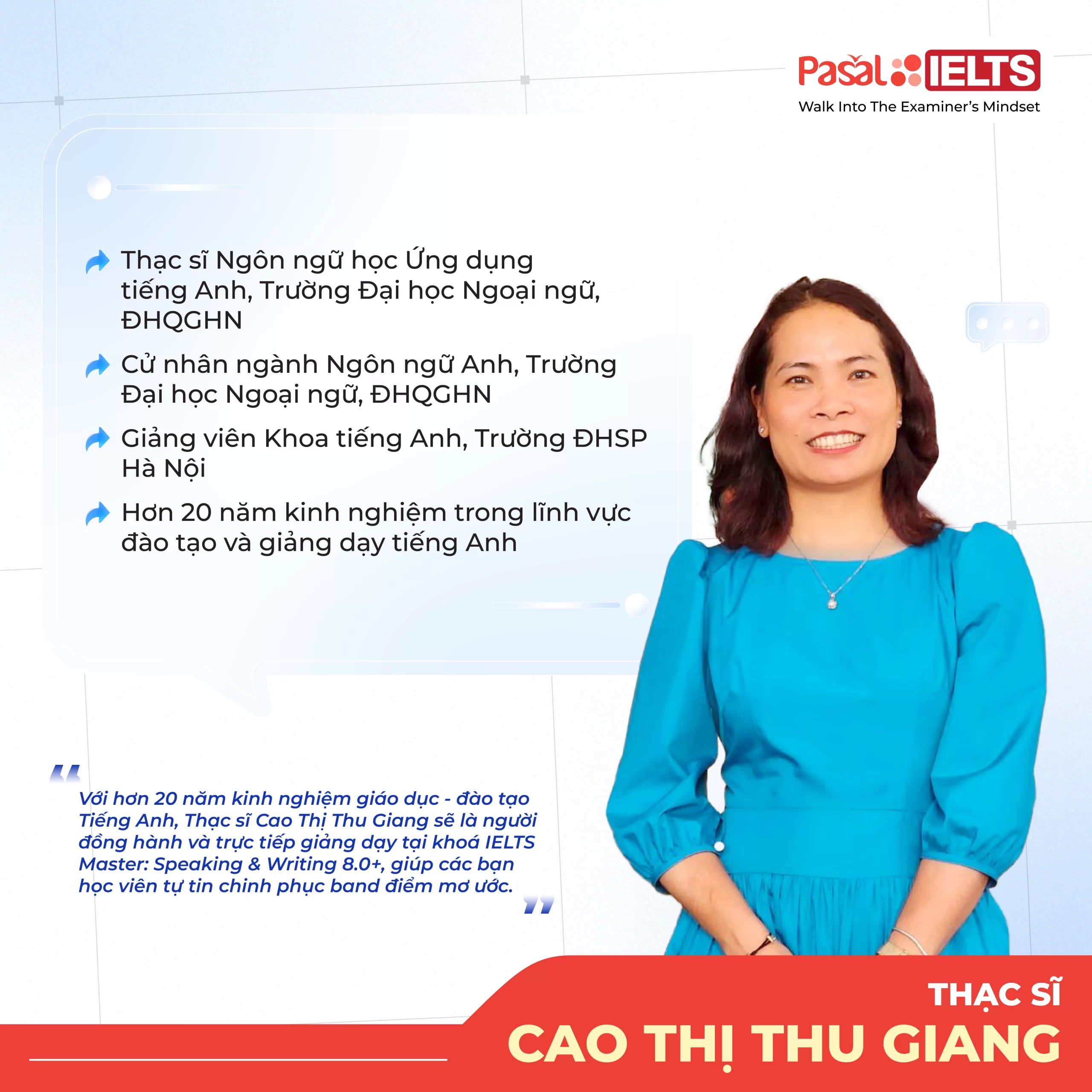 CHÍNH THỨC RA MẮT KHÓA HỌC IELTS MASTER: SPEAKING & WRITING 8.0+ TẠI PASAL