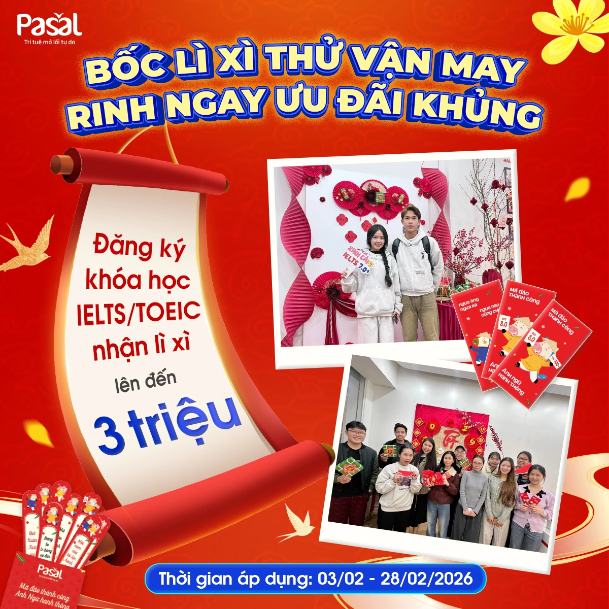 Bốc lì xì – Thử vận may – Rinh ngay ưu đãi khủng tại Pasal dịp Tết 2026