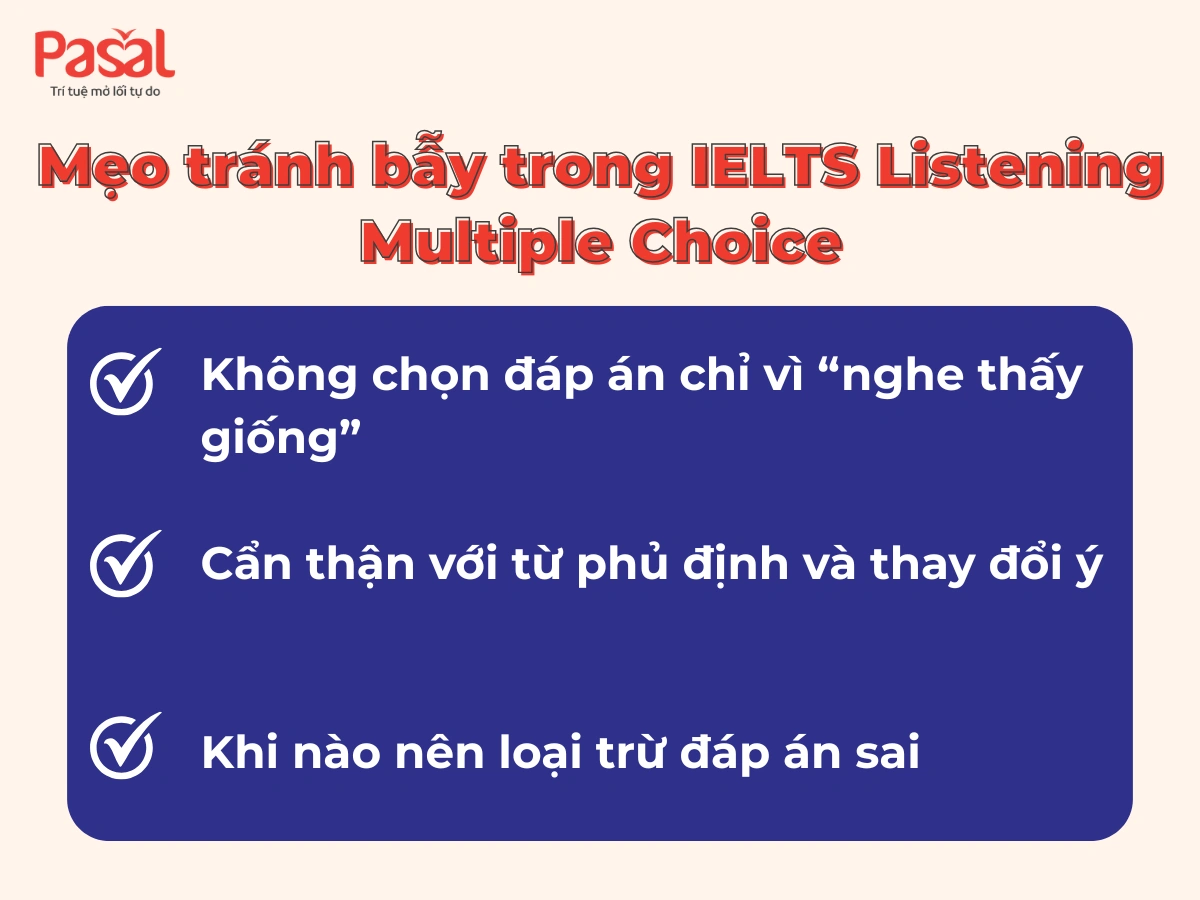 Chiến lược làm bài dễ ăn điểm trong IELTS Listening Multiple Choice