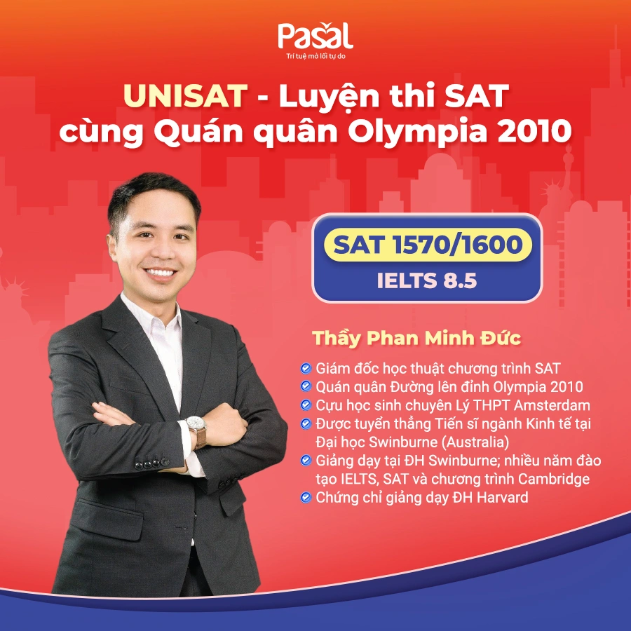 Luyện thi SAT tại Pasal cùng Nhà vô địch Olympia