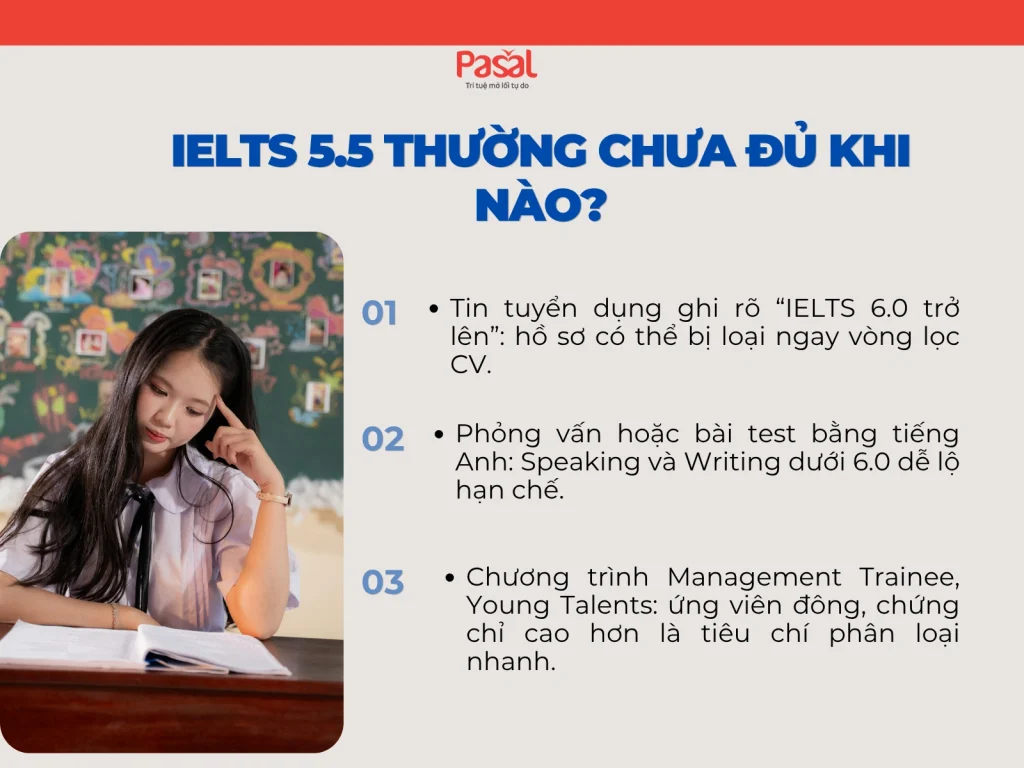 IELTS 5.5 có xin việc được không? Mức yêu cầu theo ngành và lộ trình lên 6.5
